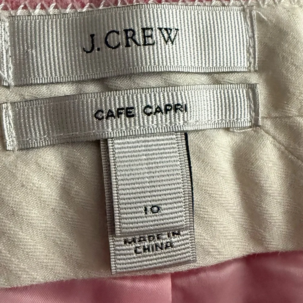 J.Crew Café Capri Pants Pink Herringbone Wool Cropped Trousers